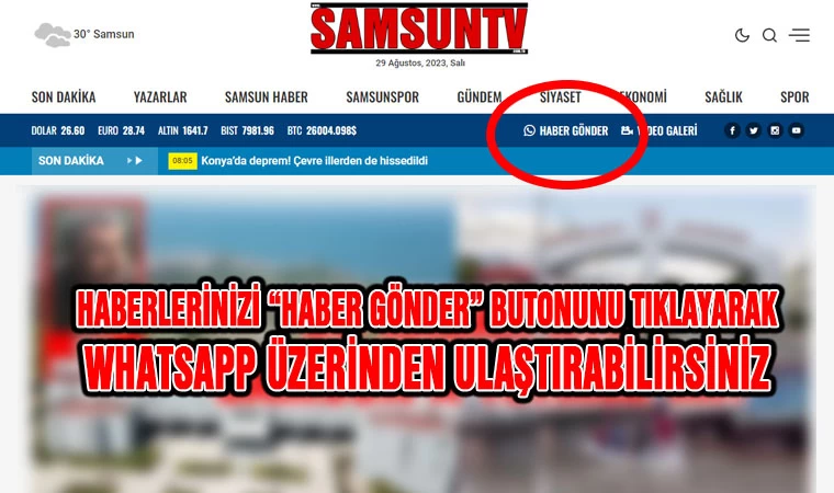 Samsun TV'ye haber gönder çok kolay