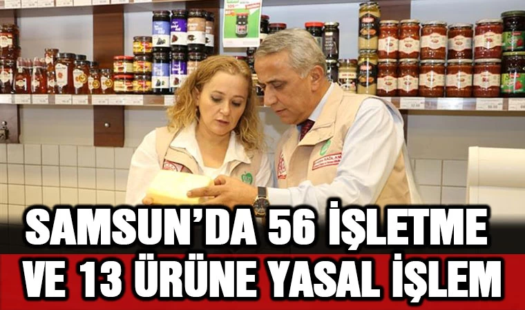 Samsun'da 56 işletme ve 13 ürüne yasal işlem