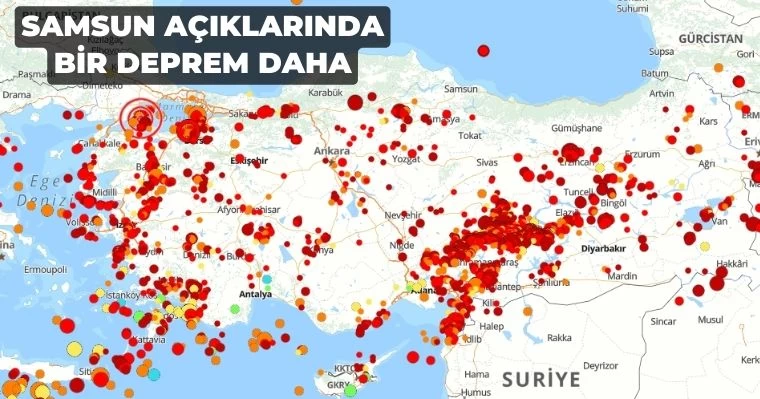 Samsun açıklarında bir deprem daha