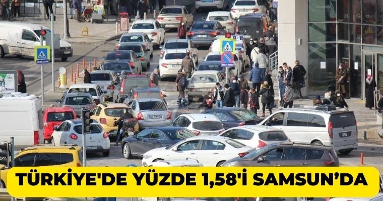 Türkiye'de yüzde 1,58'i Samsun'da