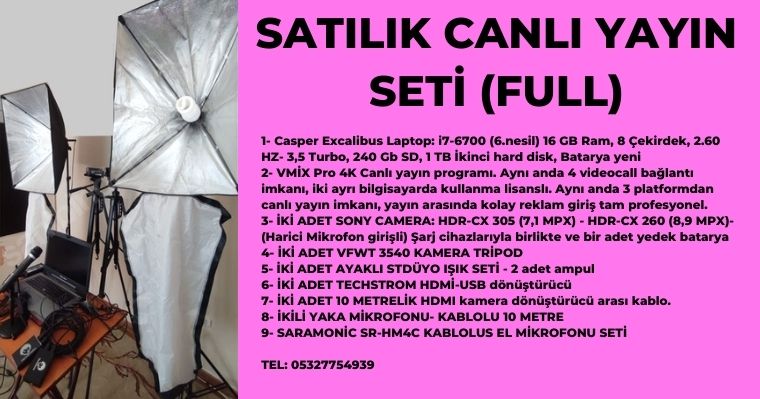 SATILIK VİDEO CANLI YAYIN SETİ (FULL)