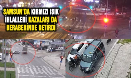 Samsun'da kırmızı ışık ihlalleri kazaları beraberinde getirdi