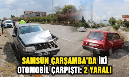 Samsun Çarşamba’da iki araç çarpıştı: 2 yaralı