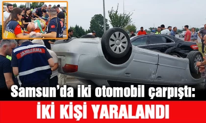 Samsun'da 2 otomobili çarpıştı: 2 yaralı