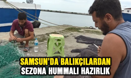 Samsun'da balıkçılardan sezona hummalı hazırlık