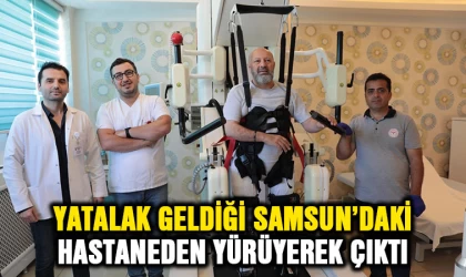 Yatalak geldiği Samsun'daki hastaneden yürüyerek çıktı